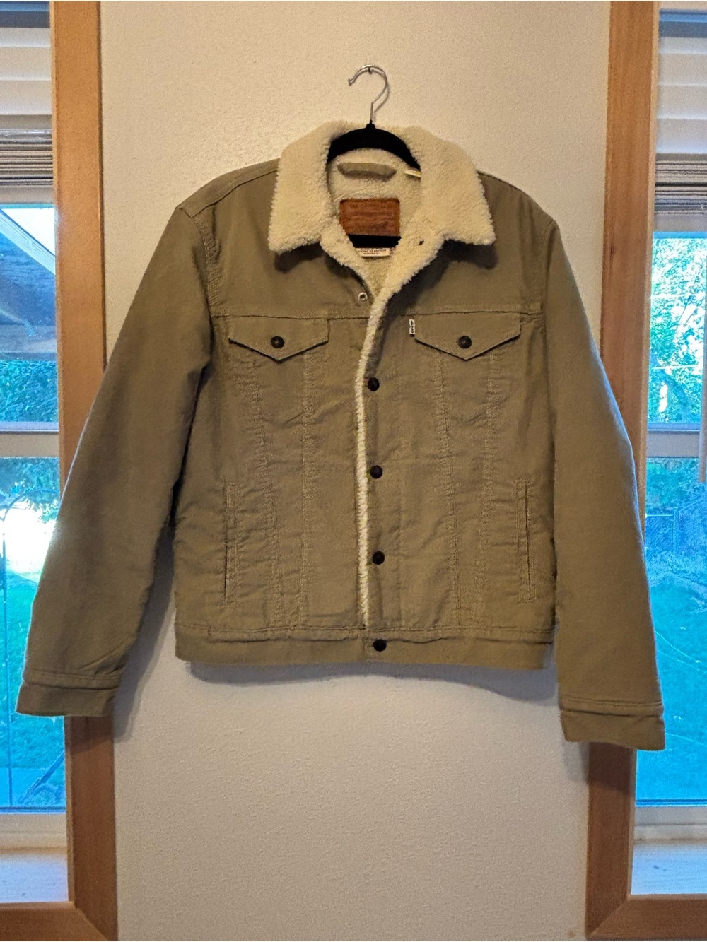 Levi's Tan Corduroy Sherpa-Lined Trucker Jacket Med